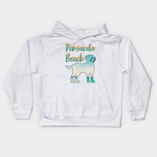 Pensacola Beach Teal Vintage-Look Kids Hoodie